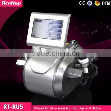 Body Contouring 5 In 1 Ultrasound Cavitation And RF Liposuction Vacuum Slimming Cavitation Tripolar Multipolar Bipolar RF Machine Cellulite Reduction