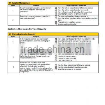 Supplier Assessment Report