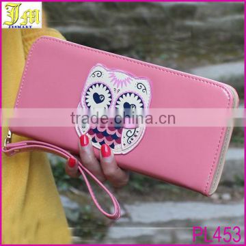 New Fashion Pu Leather Wallet Women And Girl Cute Owl Wallet Purse Handbag 2015