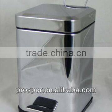 stainless steel rectangular foot pedal waste bin 3L/6L/12L