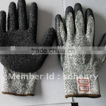 13Gauge HPPE Seamless Knitted pu or Latex Coated Cut Resistant Gloves photo-4