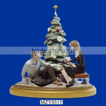 Loving Couple Celebrating Christmas Tree Resin Christmas Gifts