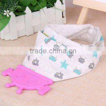 New Design Soft Babyb Funny Silicone Robot Teether Bib photo-4