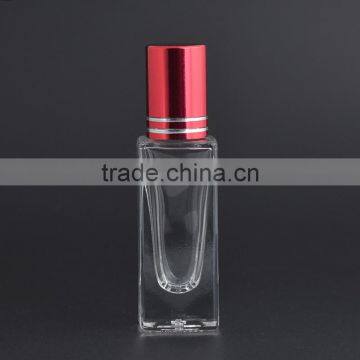Wholesale 6ml Empty Rectangle Shaped Clear Glass Roll on Bottle With Aluminum Cap for Cosmetic Perfume Essential Oil Packaging photo-2