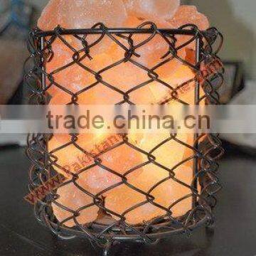 UNIQUE WROUGHT IRON SALT LAMPS WITH SALT CHUNKS photo-2