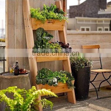 wooden vertical garden shelf