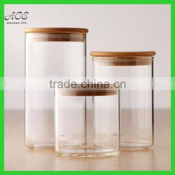 Custom Glass Storage Jar Wood Lid Wooden Lid photo-3