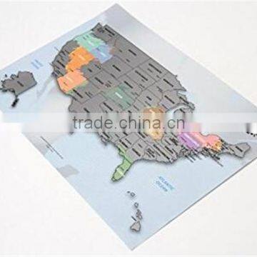 Personalized Scratch-off Us Map the United States of America A4 Size Poster Travel Silver Layer photo-4