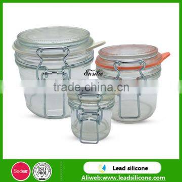 France foie gras glass bottle with replacement silicone canning jar gaskets