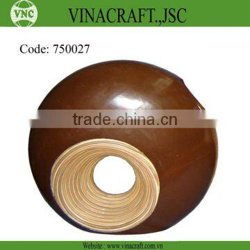 Round bamboo vase made in Vietnam