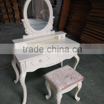 French Style Dressing Table with Mirror and stool
