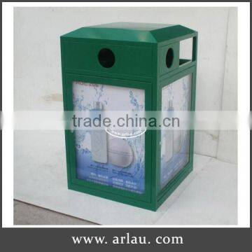 Arlau Outdoor steel metal advertising dustbin