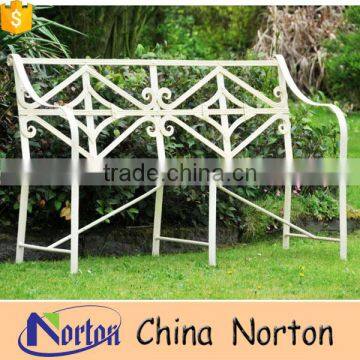 Outdoor custom Cream scroll garden bench iron NTIRH-012Y