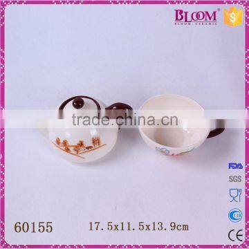 Modern White Ceramic Combination for One Cup Teapot photo-5