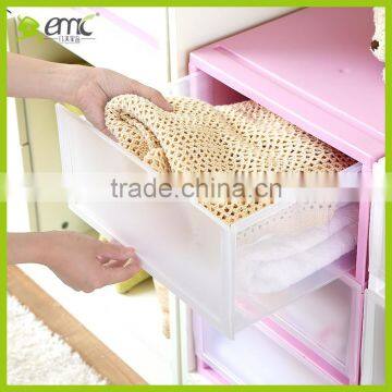 Wholsale Emc 3 Tiers Plastic Drawer Storage Cabinet With Color Print Transparent Storage Box photo-6