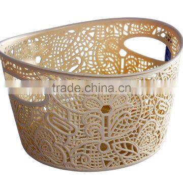 Lace Basket With 2 Sizes, Plastic Lace Basket With Handle, Round Shape Basket photo-3