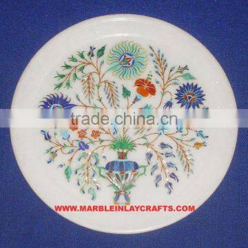 Marble Inlay Plate Home Decorative Plate