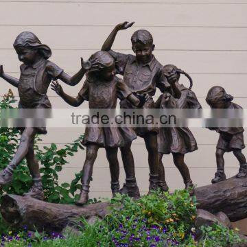 Outdoor Garden Decoration Bronze Statues Life Size Kids BSLSK-102 photo-3