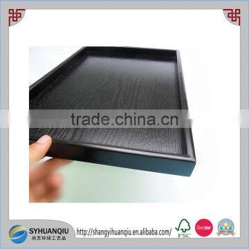 Black Plain Wood - Wooden Serving Very Large Tray 50cmx40cmx 6.5cm Hotel Serving Tray CN photo-2