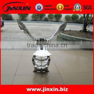 Decorative Stainless Steel Metal Crafts Flying Eagle With Bottom Round Ball photo-2