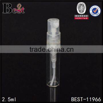 2.5ml 3ml perfume bottle tube glass sprayer 3ml crystal bottle for perfume