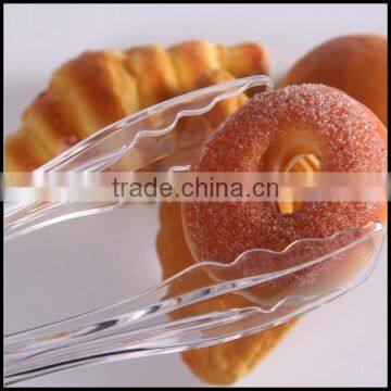 9 Inch White Food Grade PC Bread Tongs Wholesale/Hot Selling Plastic Food Salad Tongs Maunfacturer
