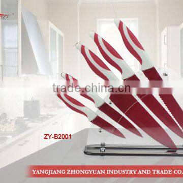 5 pcs set of non-stick coated kitchen knives