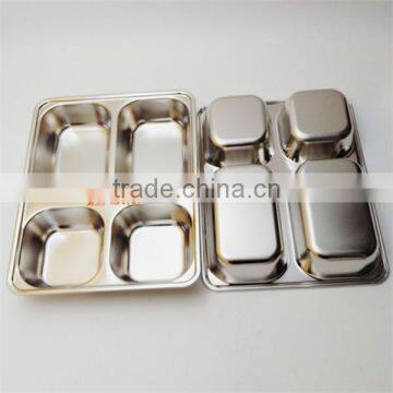 Eco-friendly Free Used Colorful Stainless Steel 4 Compartment Plate for Dinner photo-2