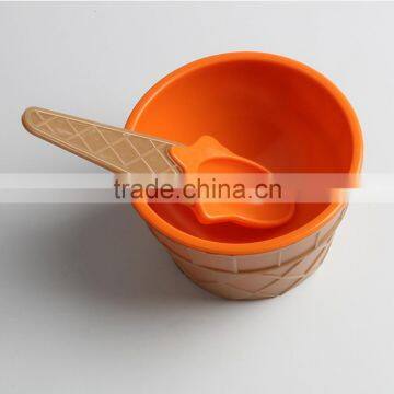 Colorful Ice Cream Bowls and Spoons Set photo-3