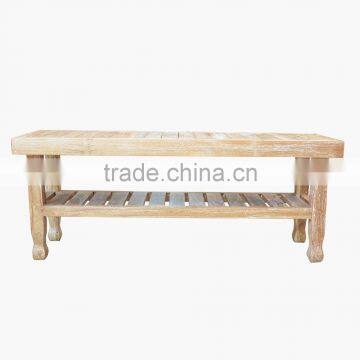 Teak Bench Whitewashed Japan Natural photo-2