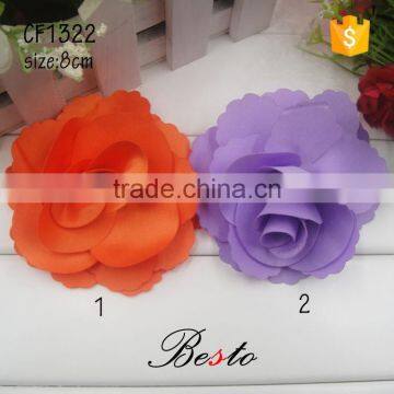 Handmade wholesale promotion satin rose fabric flower brooch for ladies