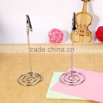 116mm tall place card photo holder clips,alligator shape with spiral base for wedding banquet use