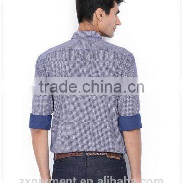 2017 NEW Indian Fashion Long Sleeve Blue Stripes French Cuff Button-down Collar Casual Man Shirt photo-5