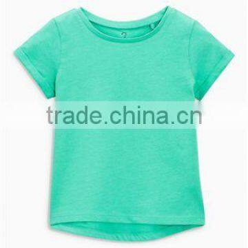 2017 Hot Sales Children Girls O-neck Short Sleeve T-shirt Pure Color photo-3