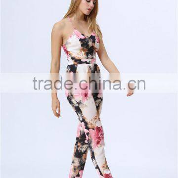 New Arrived Fashion Sleeveless Floral Print Women Jumpsuits photo-3