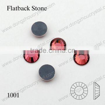 Round shape flat back colorful glass fancy stones for jewelry