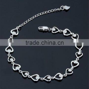 Fashion New Design 925 Sterling Silver Heart Shape Bracelet for Girls photo-3