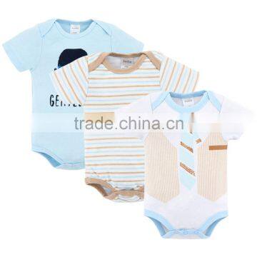 2017 Cheap Factory Baby Clothes Summer 100%Cotton Short Sleeves with Prints Newborn Infant Baby Bodysuits Rompers