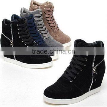 2ssd0520 hidden women wedge heel zip-up sneakers