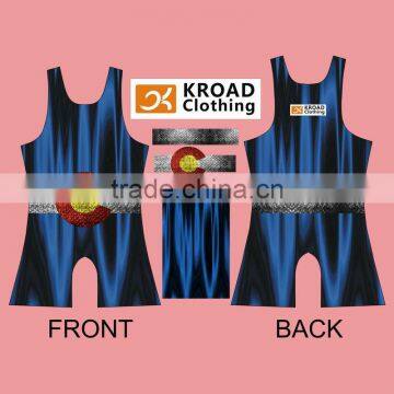 Golden Thong Champion blue Kroad Wrestling Singlets