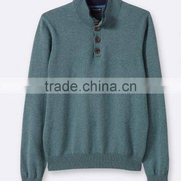 Wholesale Good Quality 100% Wool Sweater Design for Boys High Neck Navy Marl Sweater for Men(BKNM17) photo-3