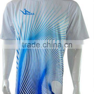 2014 Hot Sale Sportswear Sublimated Polyester Elastane Squash or Tennis T-shirt