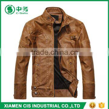 Top Quality Winter Windproof Man Black Faux Leather Motorcycle Jacket photo-4