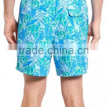MGOO Turtle Starfish Pattern Printing Swim Trunks Quick-drying Fitted Waist 100% Polyester Men's Sportswear photo-2