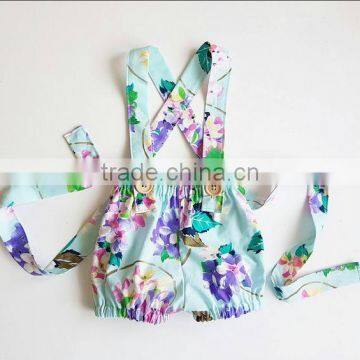 Custom Boutique Baby Girl Flower Printed Bubble Cotton Pants photo-5