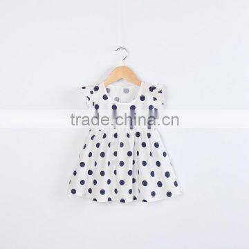 Children Boutique Summer Clothing Baby Girls White Big Polka Dot Ruffle Dress Party Wear