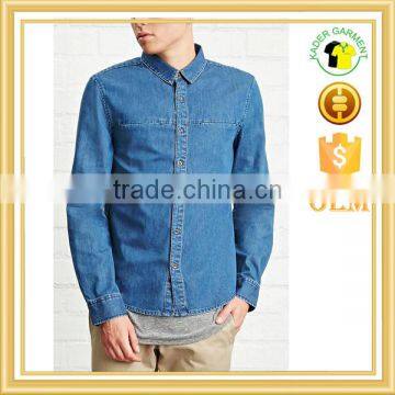 wholesale denim shirts man blank slim jeans shirts custom your logo