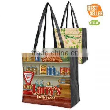 Sublimated Gusseted Tote Bag (Front Only) - measures 15" x 15.5" x 8" and comes with your sublimated print on the front