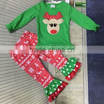 baby kids wear Christmas outfits reindeer top aztec pants kids fashion suit cute clothes set