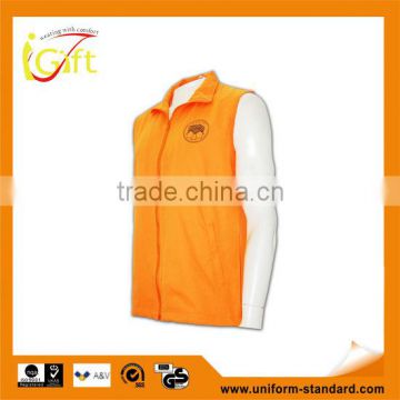 China manufactory high quality plain orange multi pocket work vest